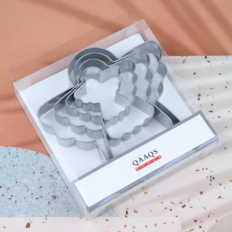 QAAQS Angel Cookie Cutters Shapes Set for Kids Birthday Party Religious Baptism Christmas Baking - 5 inch, 4 inch, 3 inch, 2 inch - Stainless Steel - Image 5